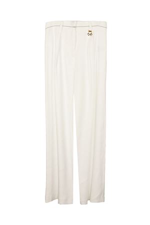 White linen-blend trousers ELISABETTA FRANCHI KIDS | EFPA32102LI0090004